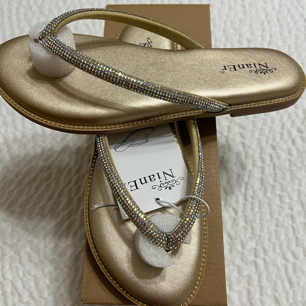 NianEr Gold Sparkle Women's Sandals